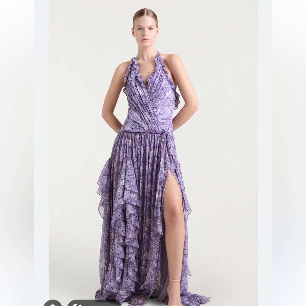Cinq a Sept Purple Agatha Floral Gown